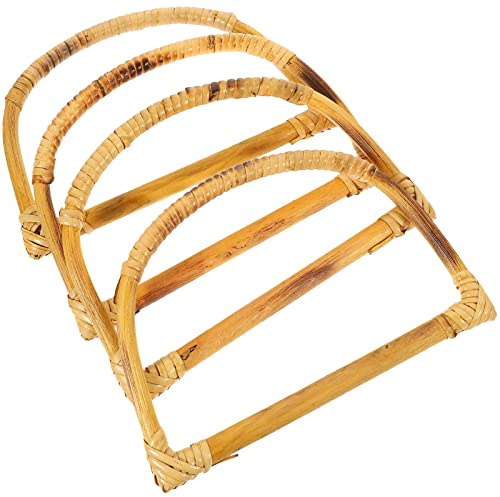 Milisten 4 Stück Griffe Ringe Handtasche Holzgriffe Für Taschen Runde Handtaschengriffe Taschengriff Selber Machen Taschengriffrahmen Taschengriff Aus Bambus Klassisch Hölzern Brieftasche