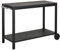 HOMCOM Desserte de Jardin en Acier Desserte pour plancha Chariot de Service à roulettes Desserte extérieure à roulettes avec Plan de Travail dim. 135L x 55l x 86,5H cm Noir