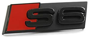 Audi 4K0071805 Schriftzug S6 schwarz/rot Clip Tuning Exclusive Kühlergrill Black Edition Emblem