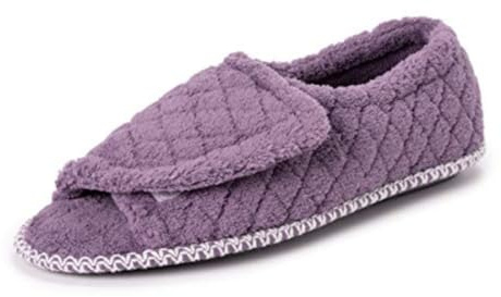 MUK LUKS womens Women's Marylou Adjustable Open Toe Full Foot Slipper, Lilac, Medium US