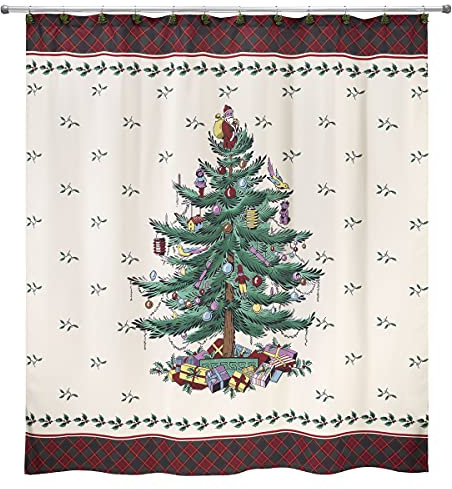 Avanti Linens Tartan Spode Weihnachtsbaum-Kollektion mit Tartanmuster, Mehrfarbig, Shower Curtain