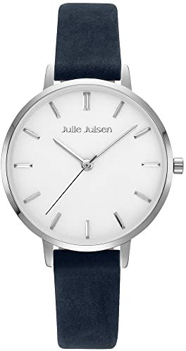 Julie Julsen JJW1430SL-15 Basic Uhr Damenuhr Leder Metall 3 bar Analog schwarz