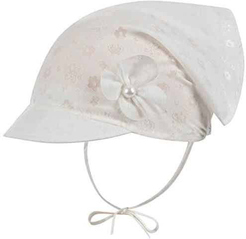Kopftuch Mädchen Baby Mütze Sommer Schirmmütze Baumwolle, Farbe: Creme, Größe: XS(36/38)