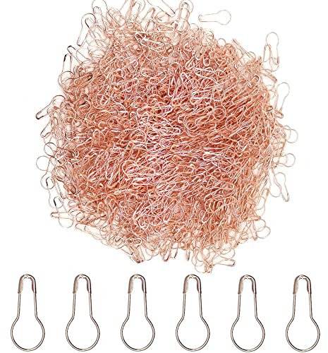 Ruidee 1000Stück Sicherheitsnadeln Metall Kürbis Förmige Sicherheitsnadeln Calabash Pin Kleidung Etiketten Perlennadeln (Roségold)