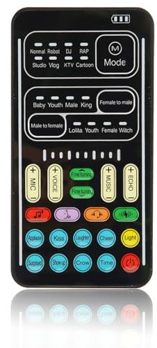 Mini Tarjeta de Sonido con 8 Modos de Cambio de Voz para Computadoras, Teléfonos y Tabletas