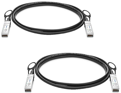 QINIYEK 10G SFP+ DAC Twinax-Kabel, Direct Attach Copper (DAC) Passives Kabel, kompatibel mit Cisco SFP-H10GB-CU1M, Ubiquiti UniFi, Supermicro, Netgear, Mikrotik, 1 Meter (3.3ft) – 2 Stück