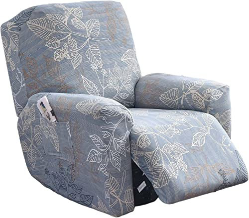 Ruhesesselbezüge,Stretch Sesselschoner/Sesselbezug für Fernsehsessel Relaxsessel, Elastischer Sesselüberwürfe Ohrensessel, 1-Sitzer Sofaüberwurf mit Taschen, Sesselschutz für Liege, TV Sessel