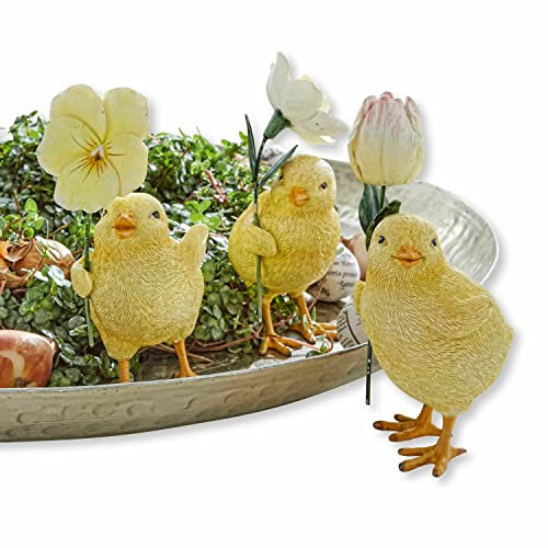 Loberon Küken 3er Set Duerre, DREI Designs, von Hand bemalt, niedliche Tiefiguren, Osterschmuck, Ostern, Osterfiguren, Osterdeko, Polyresin, gelb