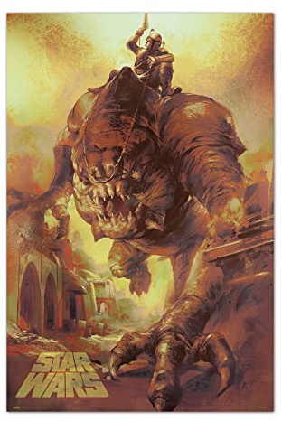 Grupo Erik Star Wars Deko - Star Wars Rancor Ride Poster - Deko Wohnzimmer oder Deko Schlafzimmer - Zimmer Deko - Größe : 61 x 91, 5 cm -Originales Geschenk - Offizielle Lizenz