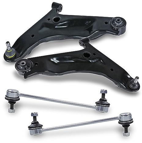 ATEC Germany 2x Querlenker Vorderachse vorne links & rechts, 2x Koppelstange vorne Kompatibel mit HYUNDAI i10 I (PA)