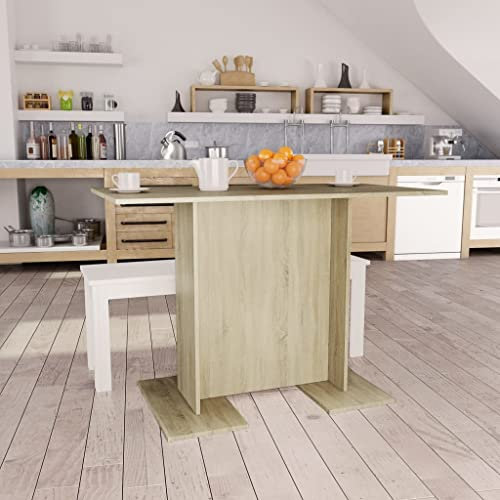 WIFESE Esstisch Sonoma-Eiche 110x60x75 cm Esszimmertische EsszimmermöBel KüChentisch Tischplatte KüChentisch Kleiner Tisch Wohnzimmer Esstisch Holz KüChenmöBel KüChe Tisch Holzwerkstoff