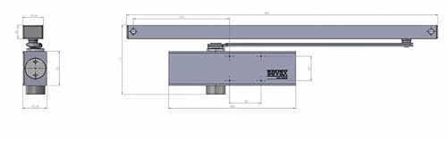 Ferme-porte pignon crémaillère - Bras à glissière F3 Noir SEVAX - ESV7163N