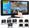 CAMECHO 9V-36V Car Reverse Monitor 10.36 Inch 4 Split Screen With IP67 Waterproof Rear View Camera 100°H/60°V and Extension Cables