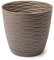 Tradineur - Maceta Redonda con Plato - Diseño Wind (Ø 19 cm) - Fabricado en plástico - Ideal para jardín Exterior, terraza o balcón - Color Surtido
