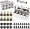 BlumWay - Bloqueador de suelo manual mejorado, 8 bloqueadores Quad de 5 cm con 3 tipos de tallos de semillas, herramienta de bloqueo para ranura de semillas, plantación, trasplante, invernadero