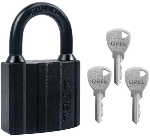 Candado resistente con 3 llaves, candado resistente a la intemperie para cobertizos, contenedores, almacén, garaje, obturador, unidades de almacenamiento, cobertizos, garajes, vallas (40 mm)
