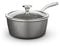 Tower T900215 Cerastone Pro 18cm Forged Aluminium Saucepan with Tempered Glass Lid, Non-Stick Coating, Graphite