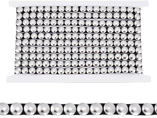 AHANDMAKER 4 Yard Konvexe Kuppel Zum Aufbügeln Aus Metall, 0.39 Zoll/10 mm Breit, Edelstahl, Quadratisch, Mit Nieten Besetzt, Zum Aufbügeln, Nagelkopfbesatz Für DIY-Geldbörse, Kleidung, Schuhe, Gürtel