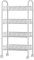 simpa 4 Tier Metal Multipurpose Wheeled Storage Basket Trolley Utility Cart - White 84cm (H) x 44cm (W) x 27cm (D)