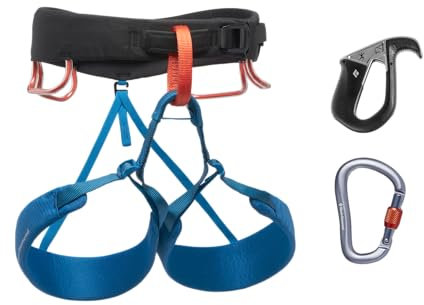 Black Diamond Mens Momentum Harness - Pilot Package - Complete Rock Climbing Package, Kingfisher 24, Large