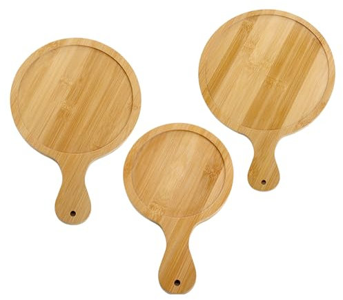 Bandeja De Madera Para Pizza, Textura Clara, Cómoda Sensación Al Tacto, Plato Redondo De Madera Para Servir Pizza (6/8/10 Pulgadas)(6 inch)