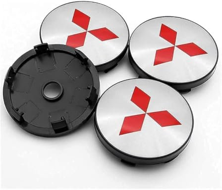 4 Stück Auto Radnabenkappen für Mitsubishi Colt Z30 2004-2010 2011 2012,Nabendeckel Felgendeckel Wasserdicht Staubdicht Radmittenabdeckung für Dekoration von Automobilen Rad,Silver