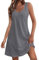 Robe D'Été Femme Mi-Longue Fluide - Robe De Plage Fleurie Rose Ou Grise - Taille M