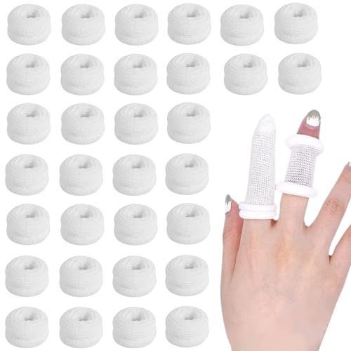 EUDUQ Lot de 32 pansements pour doigts, protection des doigts, hautement respirants, extensibles, pour protection des doigts en cas de blessure, blancs