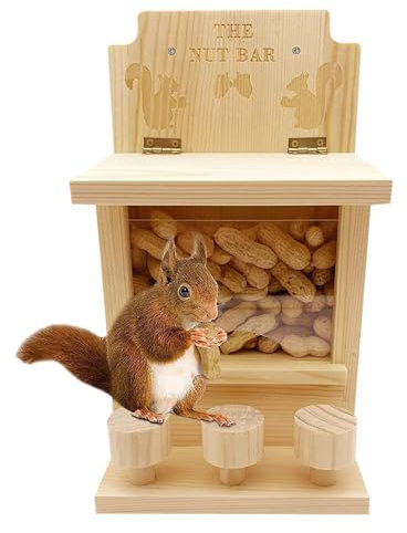 Eichhörnchen-Futterstation für den Außenbereich – Eichhörnchen-Futterstation aus | 3 Hocker Nussstange Eichhörnchen-Futterspender, Eichhörnchen-Fenster-Futterspender, Mehrzweck-Chipmunk-Futterspe