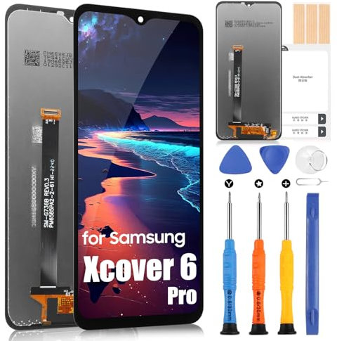 Écran pour Samsung Galaxy Xcover 6 Pro LCD Écran pour Samsung Galaxy Xcover 6Pro SM-G736U SM-G736B Remplacement Écran LCD Écran Tactile Digitizer Assemblée avec Réparation Kit, Noir