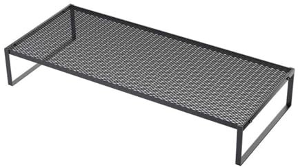 ZYFAB Metall Schreibtisch monitorständer Riser Mesh Schreibtisch Organizer Save Space Bildschirmständer für Laptop Computer iMac Küche Storage Rack,Schwarz,8cm