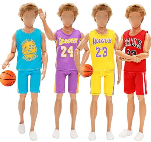 Miunana 3 Abiti Vestiti Tute Abbigliamenti Da Basket Per per 11.5 Pollici 28-30 CM Bambola (Selezionati A Caso E Non Include Bambola)