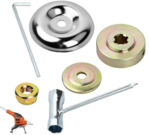 6 Pezzi Lama Dado Fissaggio Kit Metallo Kit Adattatore Tosaerba Fissaggio Decespugliatore Adatto per Ricambi Decespugliatori e Tosaerba