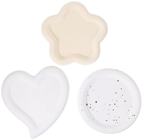 NWVDPQGCZ 3pcs Display Tray Vanity Tray Wedding Decor Jewelry Plate Desktop Jewelry Holder Plate for Jewelry Irregular Room Decor Storage Tray Plaster Jewelry Tray Accessories/812