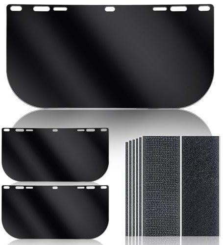 3 Pack Face Shield Replacement Lens, 15.5'' x 8'' Welding Shield Compatible with Hobart 770580, Face Shield for Grinding and Cutting, Tinted Full Face Shield, Star Wars Helmet Face Shield for Cosplay