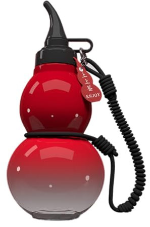 Suoumwa Bouteille d'eau de Style Rétro Chinois Inspiré par Une Calebasse, 800ML, Bouteille d'eau en Calebasse, Bouteille d'eau de Sport en Forme de Calebasse, Rouge