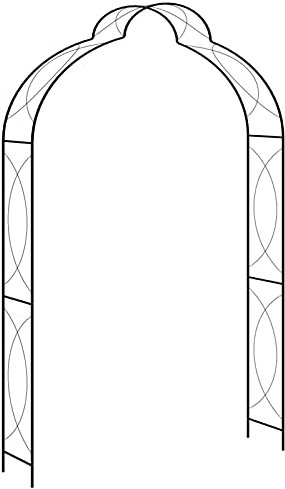 ShGaxin Rosenbogen Schwarz 150 x 34 x 240 cm Eisen, Rankhilfe Für Blauregen, Rankgitter, Torbogen Garten, Rankbogen, Torbogen, Blumenbogen, Gartenbogen - 47095