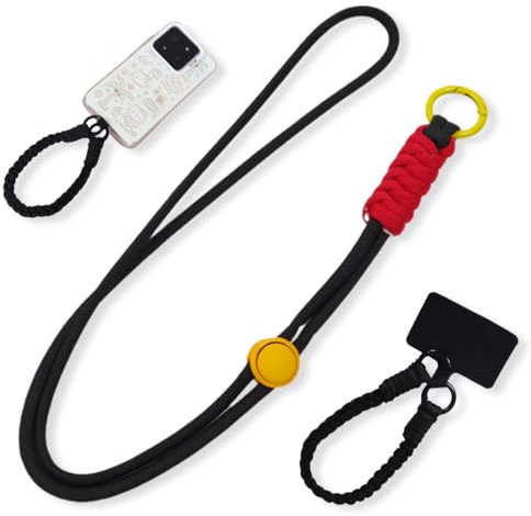 2 Peizas Cuerda Para Movil Universales, Cadena con Hebilla Cuerda para Movil, Colgante Movil, Colgante Movil Cuello con Lengüetas de Sujeción, Compatible con Casi Todos Los Modelos de Teléfono (A)