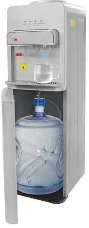 banborba 550W Bodenstehender Wasserspender mit Bodenbeladung, Kalt Heiß Doppelfunktion Elektrisch Heißwasserspender 85~95℃ für Hause Büro Schlafzimmer Wohnzimmer (Silber)