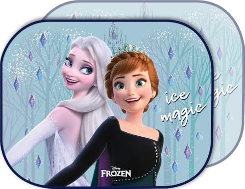 Tataway Disney Frozen Autovorzelte 44x35 cm - Seitlicher Sonnenschutz mit ELSA und Anna für Kinder | Offizielles Disney-Autozubehör