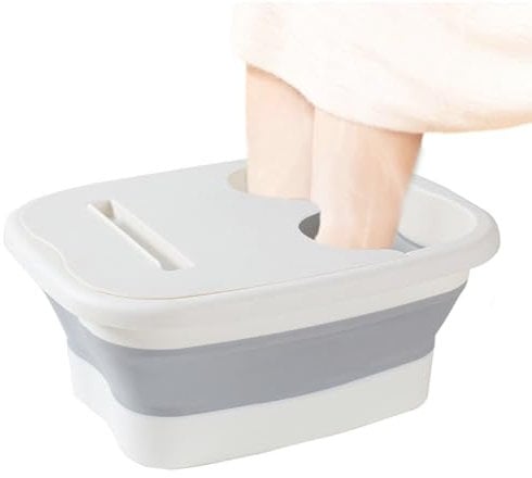Klappbare Fußbadewanne mit Massagerollen – Ideal für Stressabbau und Entspannung (Grau)