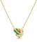 Linawe Collier avec pendentif en pierres précieuses vert émeraude, collier doré pour femme, chaîne en acier inoxydable, pierre de naissance plaquée or, ensemble de chaînes en cristal, chaîne en or