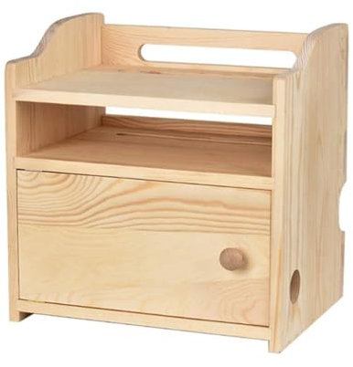 LFONDIGE Armario de Espejo de Esquina para baño, estantería de Almacenamiento, Caja de Madera para enrutador, decodificador de Cable para Dormitorio, Caja de Acabado, Mueble para TV