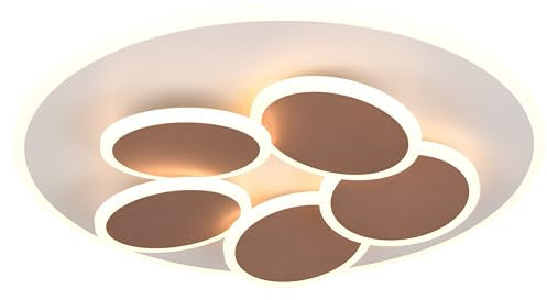 Trio Leuchten LED Deckenleuchte Mandala 653210676, Metall Warm Grey/Coffee, inkl. 35 Watt LED, Fernbedienung, Switch Dimmer, Lichtfarbe einstellbar, Timer, Nachtlicht