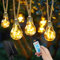 Solar Lichterkette Aussen Mit 20 Glühbirnen 12.5M Lichterkette Außen Wetterfest Warmweiß mit 8 Modi Memory-Funktion Timer für Vintage Deko Gärten Terassen Hochzeiten Balkon Party Hochzeit