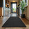 SIMPEX Läufer Teppich Schwarz 80x150 cm Kurzflor Teppich Waschbar, rutschfest, Weich & Pflegeleicht, Modernes Einfarbiges Design für Schlafzimmer, Küche & Flur