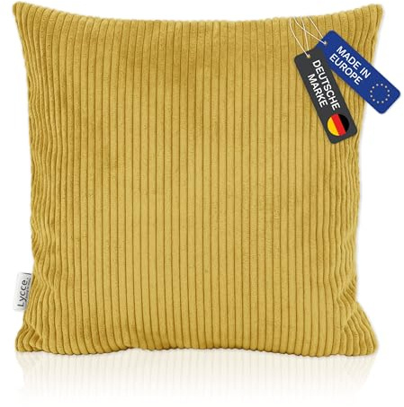 Lycce Kissenbezug, Kissenhülle Cordstoff (50 x 50 cm) senf