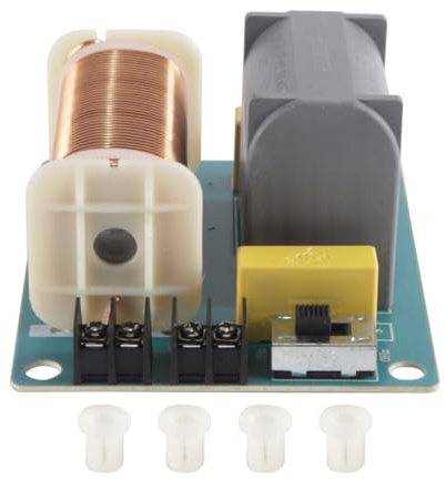 Durlo Divisor de frecuencia de graves de 1200 W, divisor de frecuencia de subwoofer de 410 Hz, estéreo HiFi, filtro de cruce de woofer DIY, accesorios para altavoces