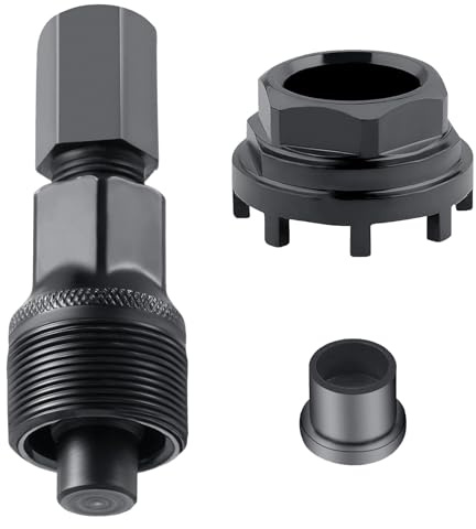 Kurbelabzieher Fahrrad Lockring Tool, 42mm Fahrrad Tretlager Werkzeug Kurbel Entferner Fahrrad Kompakter Kurbelarm Abzieher Crank Puller mit 8-Stufen-Innenlagerschalen für Viele Fahrradtypen