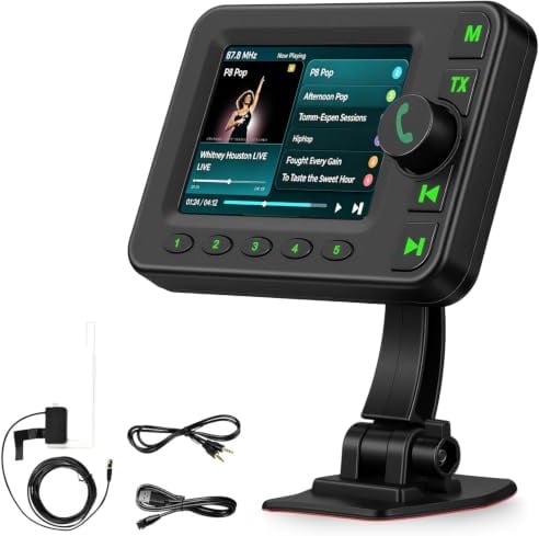 NHOPEEW Digital Radio DAB+ Adapter mit 10 Schnellzugriffstasten für das Autoradio - 2,8-Zoll-LCD-Display mit Musik-Bluetooth - DAB Adapter Empfänger Musikspieler Aux EIN-/Ausgang